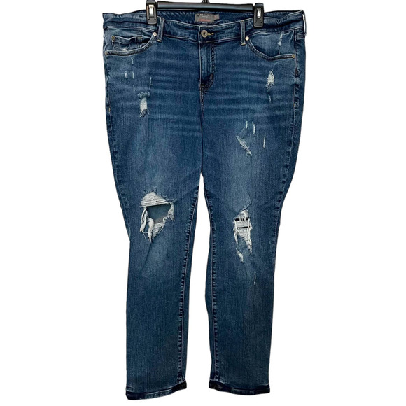 torrid Denim - Torrid Boyfriend Straight Jeans Distressed Vintage Stretch 20R